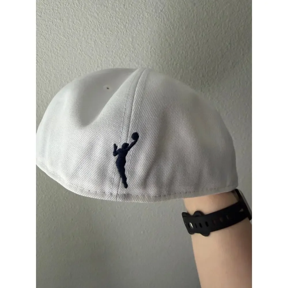 New Era 59FIFTY Houston Comets WNBA Fitted Hat White Navy Space Logo 7 5/8 NWT